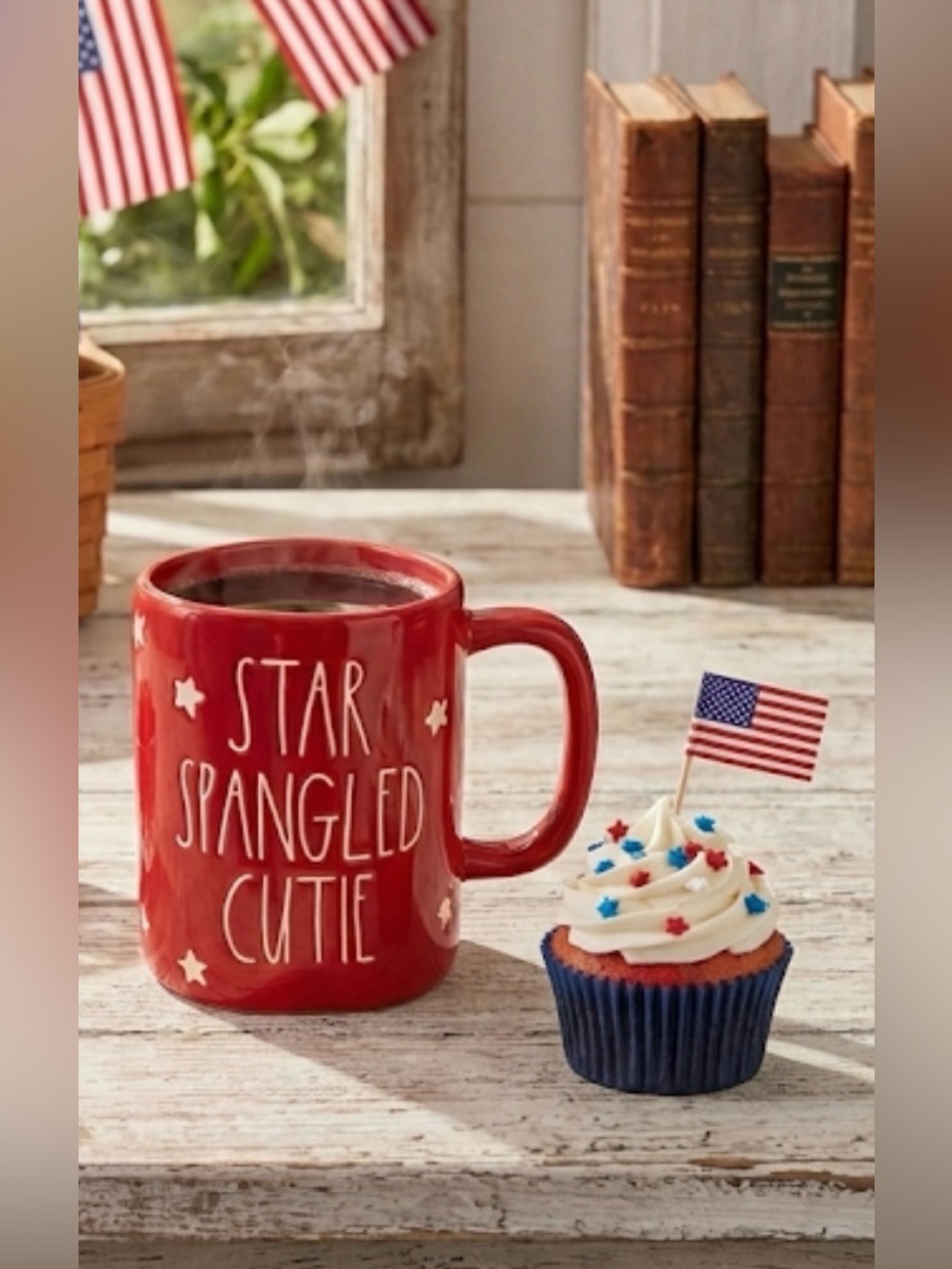 Rae Dunn Red Star Spangled Cutie Mug